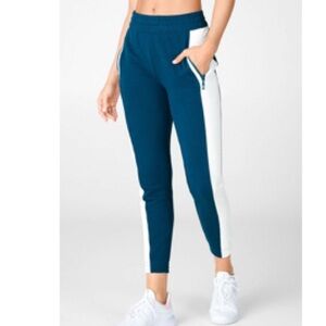 Fabletics Teal and White Athletic Joggers